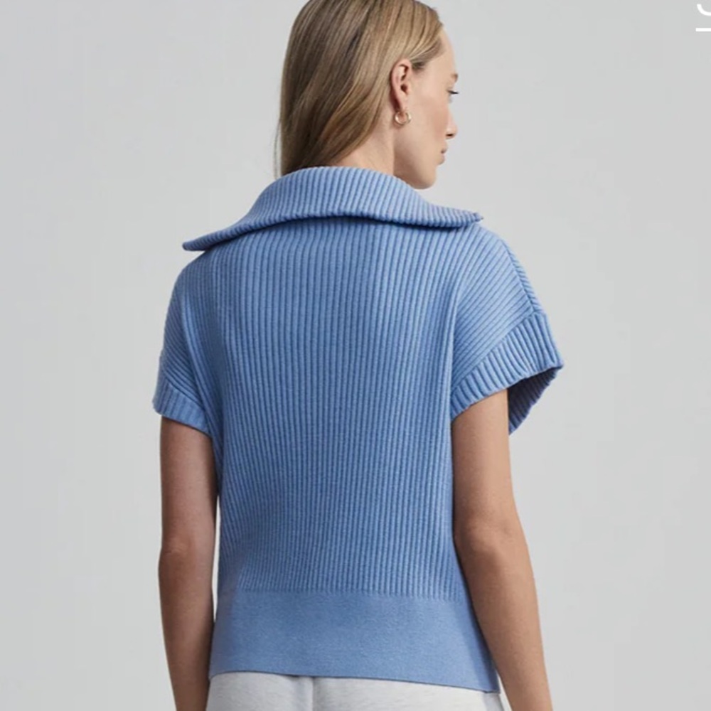 NWT Varley Rory Half zip knit - Ashley Blue -XS - Picture 5 of 11